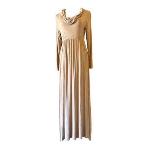 Mother Bee Maternity Long Sleeve Womens Ruched Dress with Pockets, Sz. Small